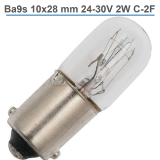 CHEAPLIGHTING Ba9s 10x28mm 24-30V 2W C-2F 8714101028642 (10-pack)