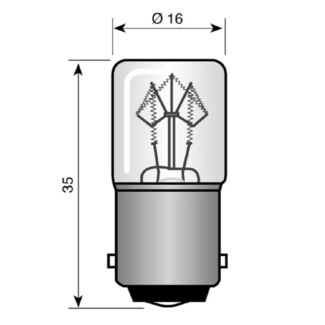 CHEAPLIGHTING Ba15d 16x35mm 24V 5W C-2V 8714101040859 (10-pack)
