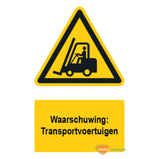 Waarschuwingsbord / sticker transportvoertuigen met tekst