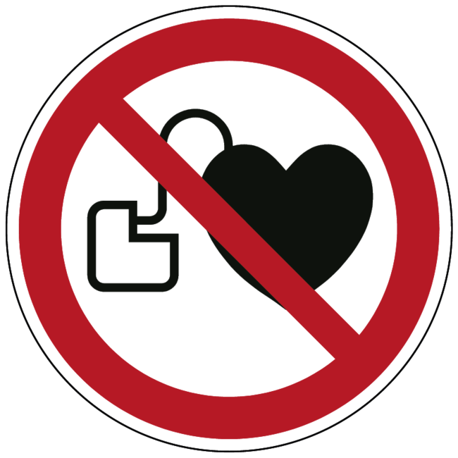 Verbod voor personen met pacemaker pictogram