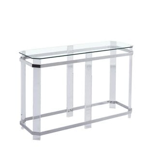 Luxury Living Linne Sidetable Clear Silver 120CM