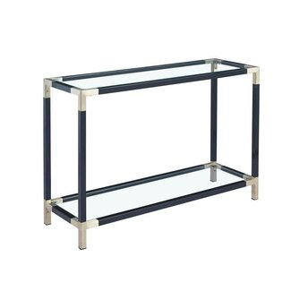 Luxury Living Julia Sidetable Black Brush Gold 120CM