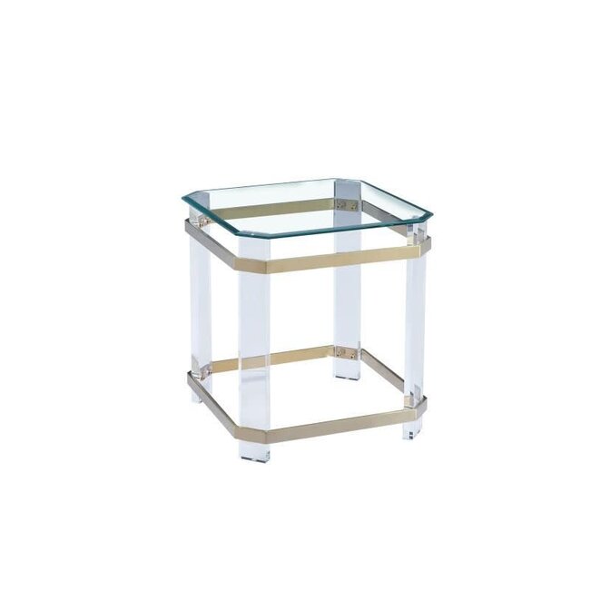 Linne Bijzettafel Clear  Brush Gold 50CM