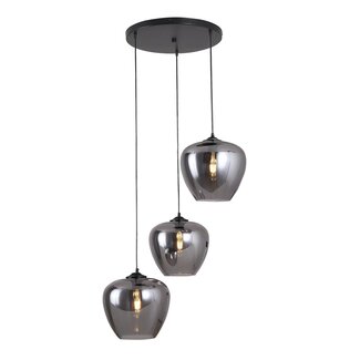 Luxury Living Olivia Hanglamp Smoke 3-Bol