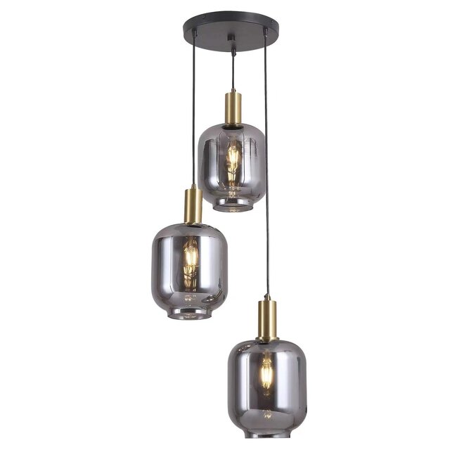 Hanglamp Lily  Smoke Gold  3-Licht