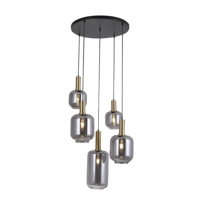 Hanglamp Lily  Smoke Gold 5-Licht