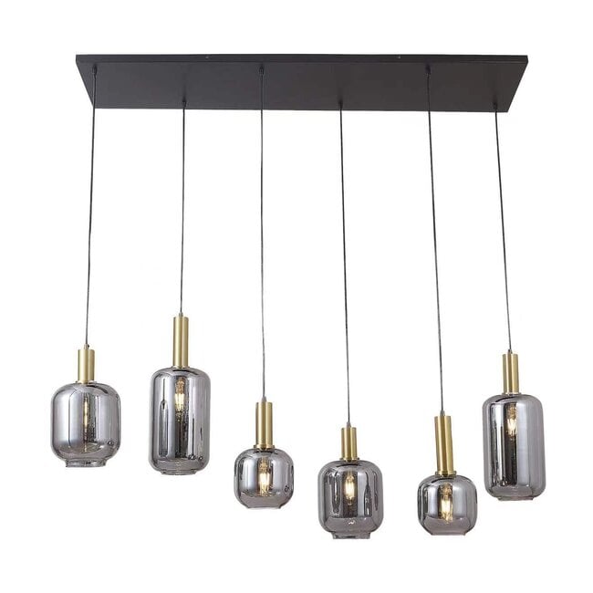 Hanglamp Smoke 6-licht Gold Lily