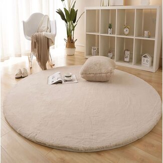 Luxury Living Fluffy Tapijt Taupe Rond | 160x160