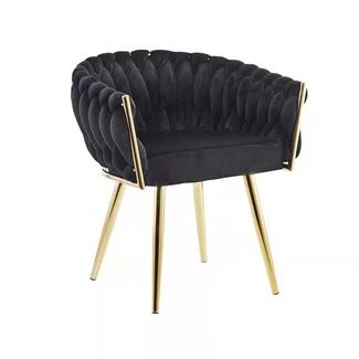 Luxury Living Eva Chair Gold Frame + Black