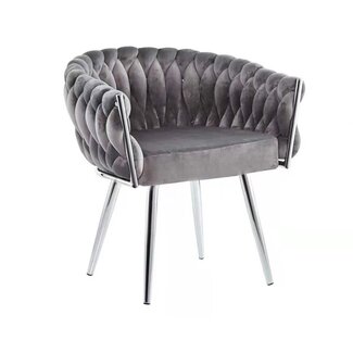 Luxury Living Eva Chair Chrome Frame + Grey