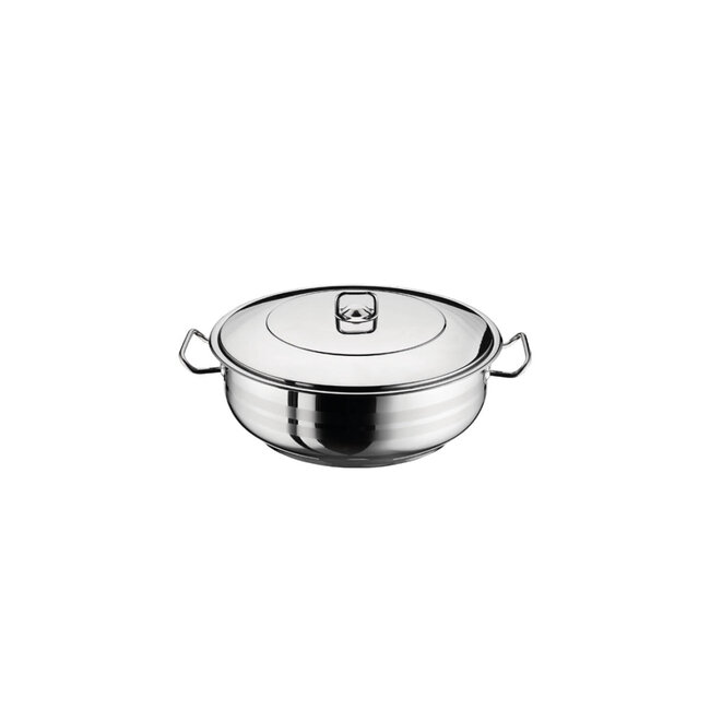 Hascevher Gastro Stainless Steel Shallow Pots | 32x12 cm - 8.5L