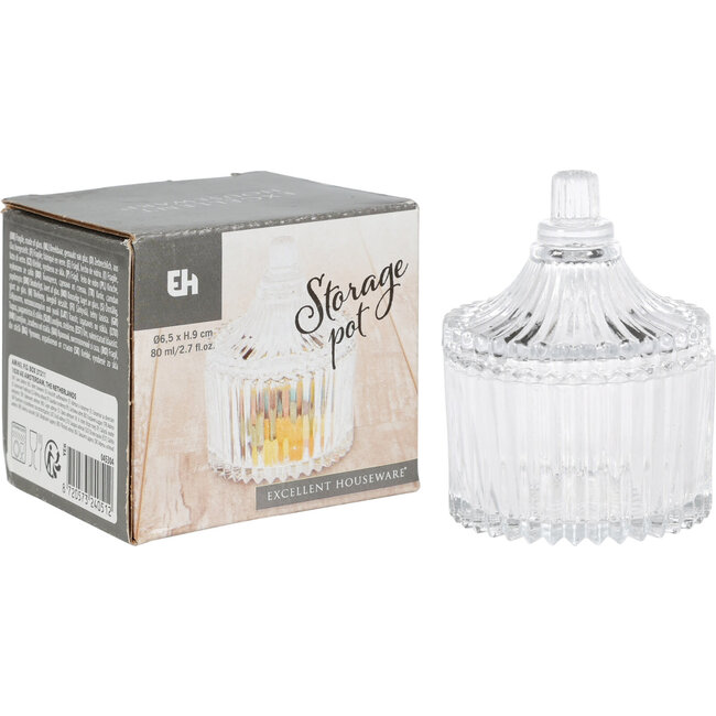 BONBONNIERE GLAS 80ML MET DEKSEL