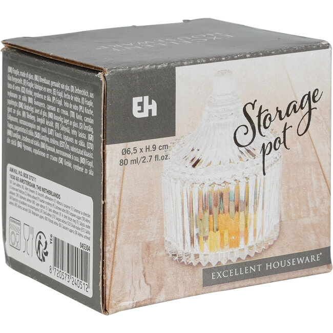 BONBONNIERE GLAS 80ML MET DEKSEL