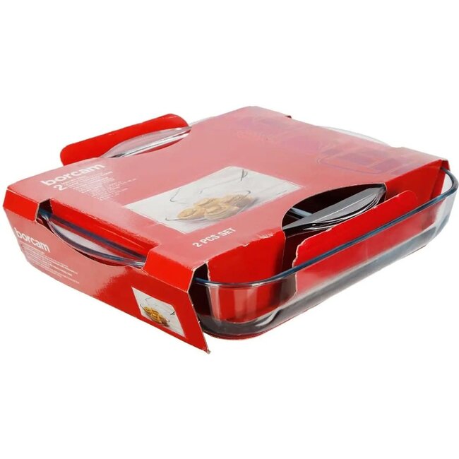 Pasabahce 2 Borcam Vierkant Glas Ovenschaal | 1950cc