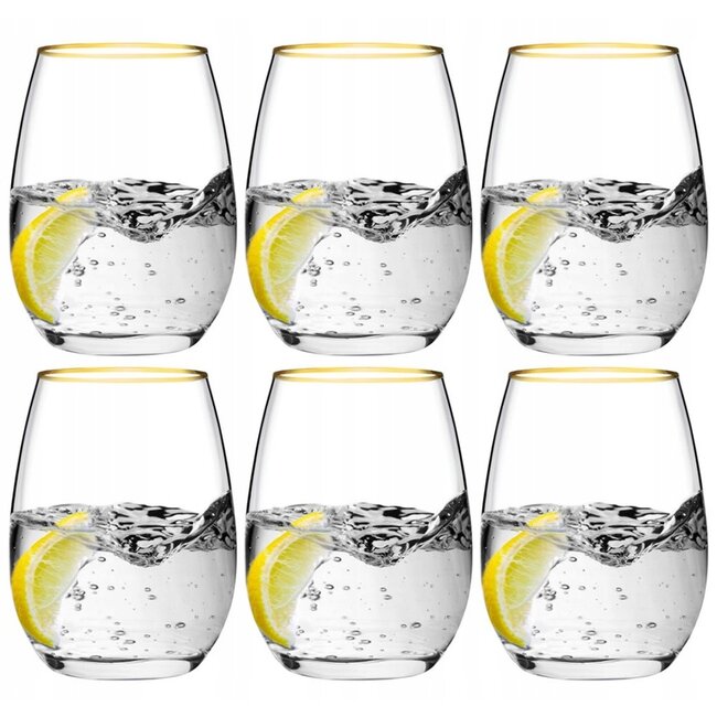 Pasabahce 6 Amber Drink Glasses Gold | 350ml