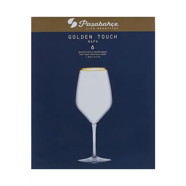 Pasabahce 6 Napa Wijn Drinkglazen Goud | 360ml