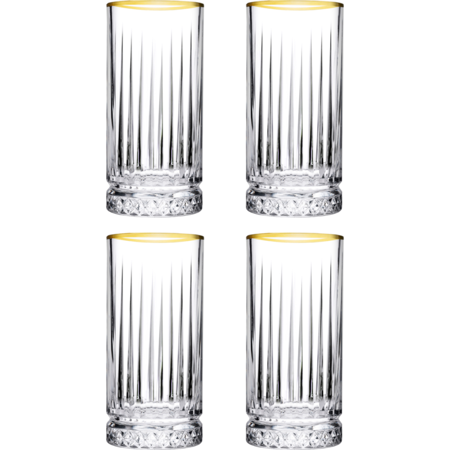 Pasabahce 4 Elysia Lang Drinkglazen Goud | 280ml
