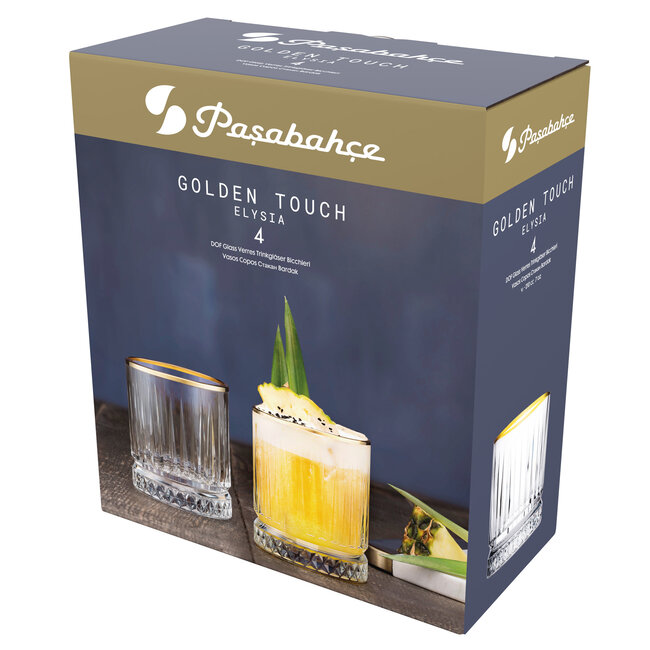 Pasabahce 4 Elysia Drink Glass Gold | 210cc