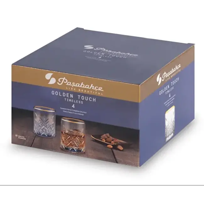 Pasabahce Timeless Golden Touch Glazen 520414