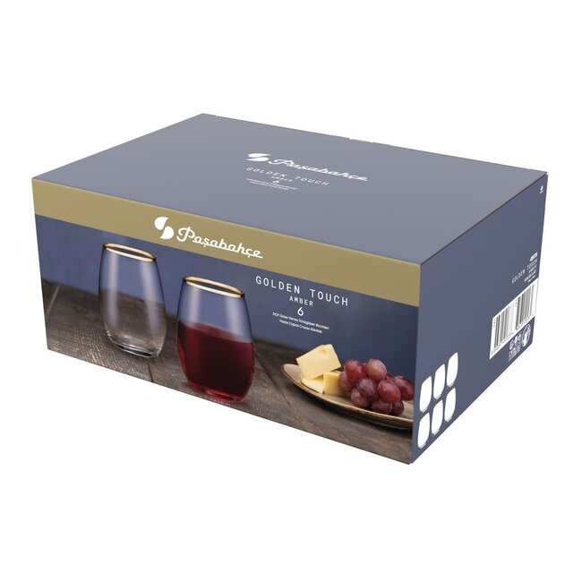 Pasabahce 6 Amber Golden Touch