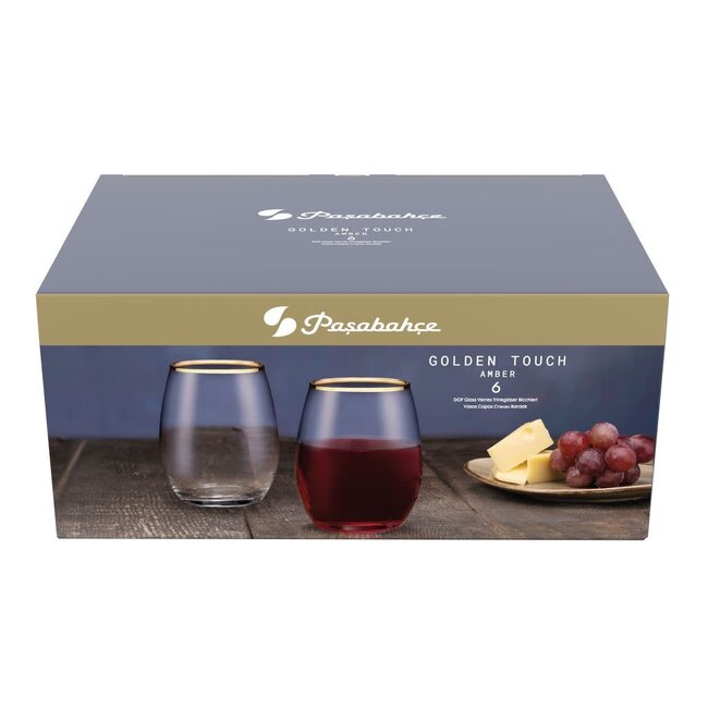 Pasabahce 6 Amber Golden Touch