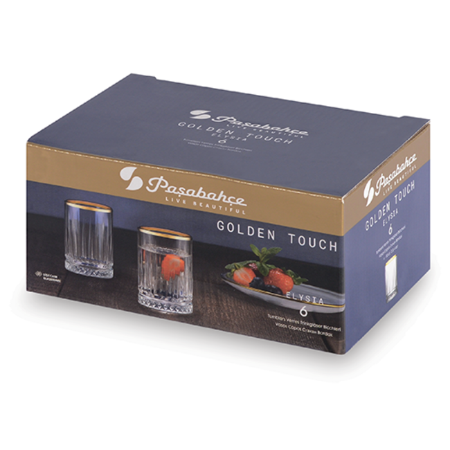 Pasabahce 6 Elysia Borrel Drinkglazen Goud | 60ml