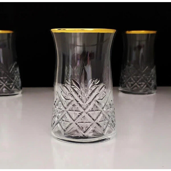 Pasabahce Timeless Theeglas 6-delig GOLD