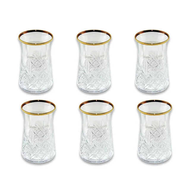 Pasabahce 6 Timeless Theeglazen Goud | 160ml