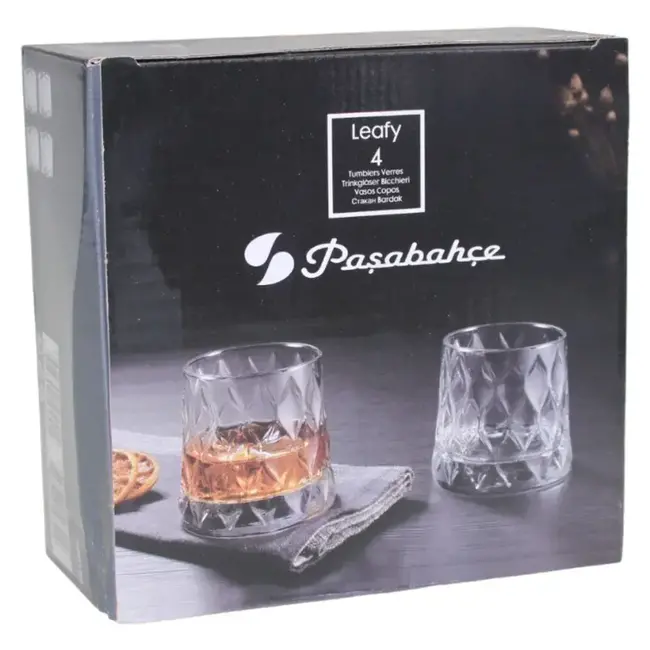 Pasabahce 4 Leafy Whisky Glasses | 300ml