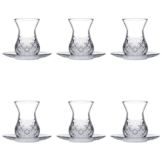 Pasabahce 12 Timeless Tea Glasses Set | 155ml