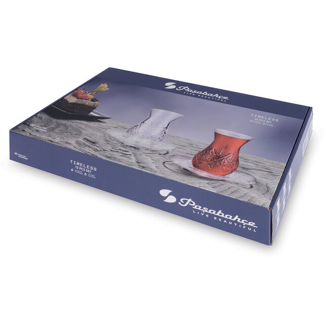 Pasabahce 12 Timeless Tea Glasses Set | 155ml