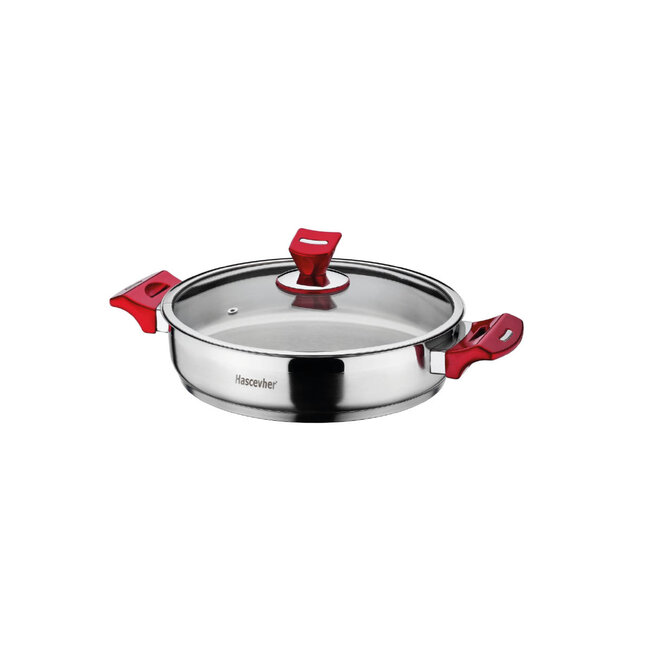 Hascevher Yaprak Stainless Steel Shallow Pots | 24x06 cm - 2.3L