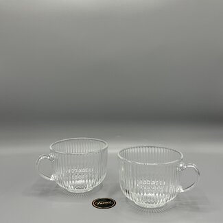 BAVARY 2-Piece Ribble Coffee & Tea Glasses | 355 ml