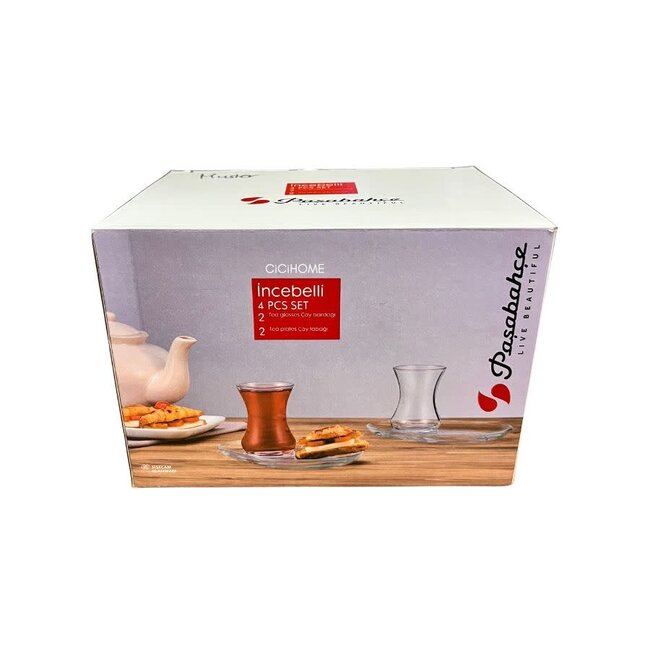 Pasabahce 4 Incebelli Theeglazen Set | 125ml