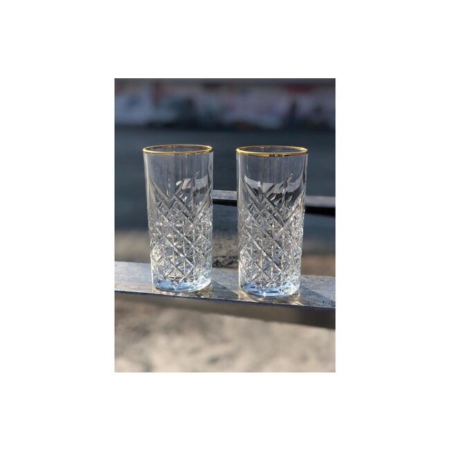 Pasabahce 4 Timeless Lang Drinkglazen Goud | 450ml