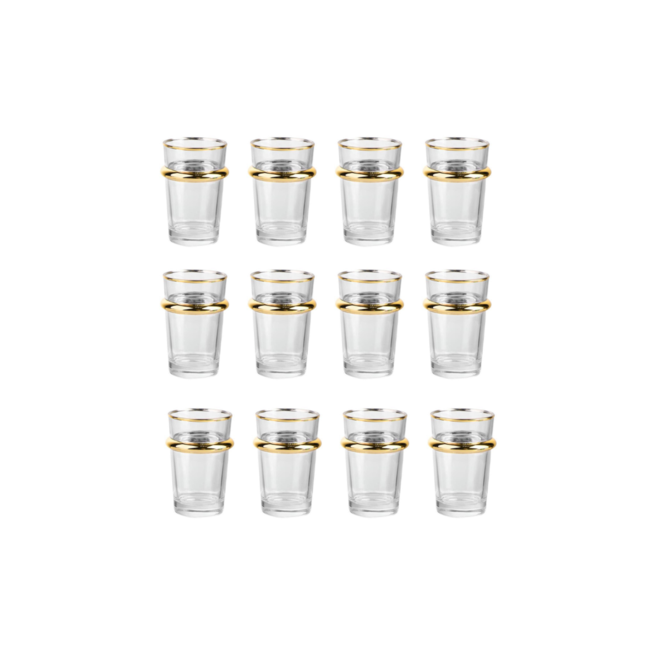 SUNAY 12-delig Casablanca Theeglazen | Goud | 175ml
