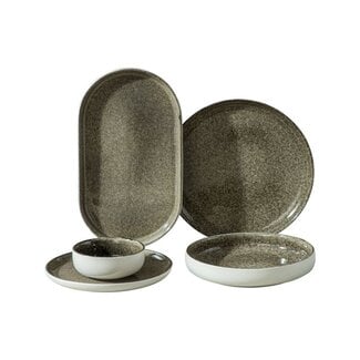 Bricard BRICARD PAU DINNER SET | MAT WIT-BRUIN 25-DELIG