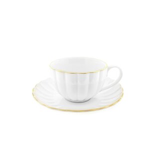 Almina 12 Daisy Koffie Set | Wit Goud