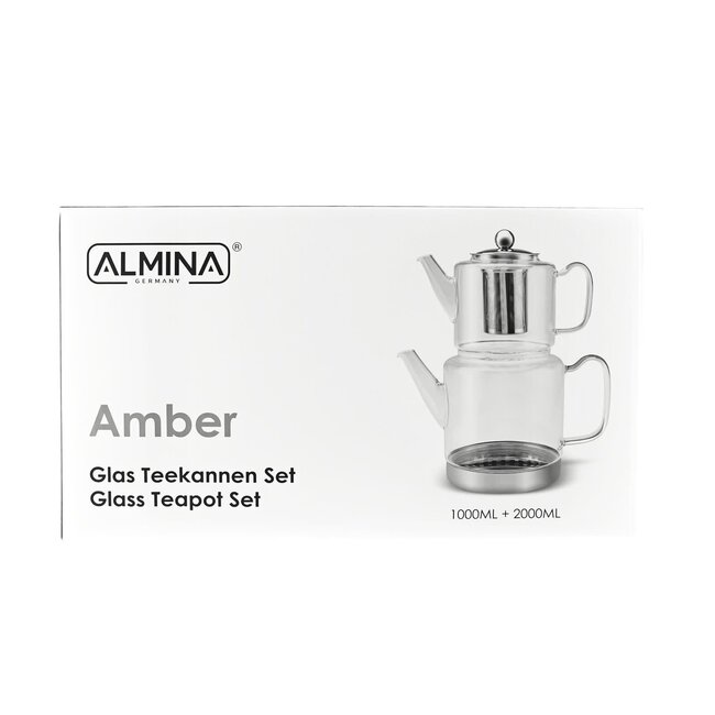 Almina 2 Amber Glazen Theepot | 1.0L & 2.0L