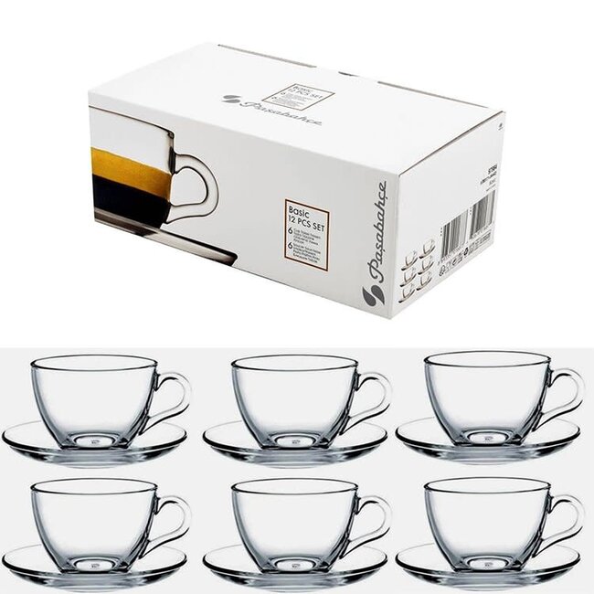 Pasabahce Basic Espresso Glass Set | 12-Piece | 85 ml