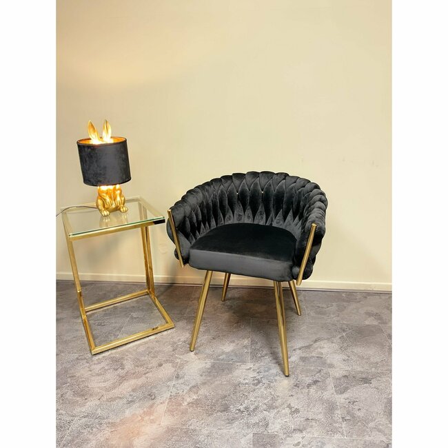 Eva Chair Gold Frame + Black