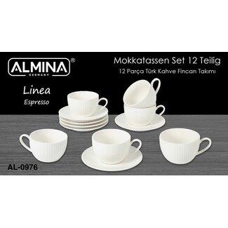 Almina 12 Linea Geribbelde Espresso Set | 100ml