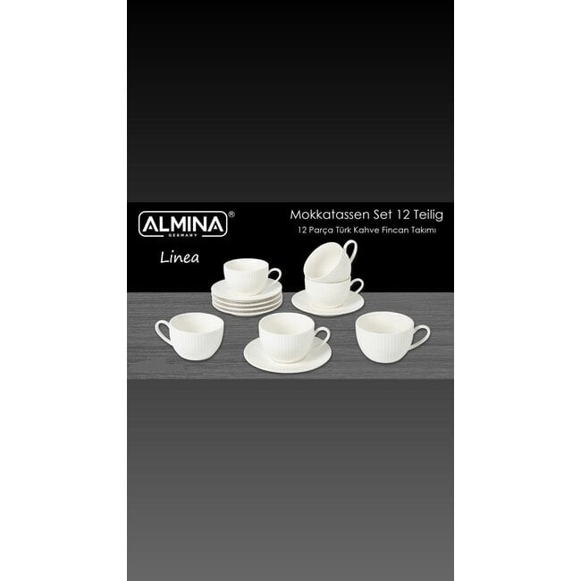 Almina 12 Linea Geribbelde Koffie Set | 150ml