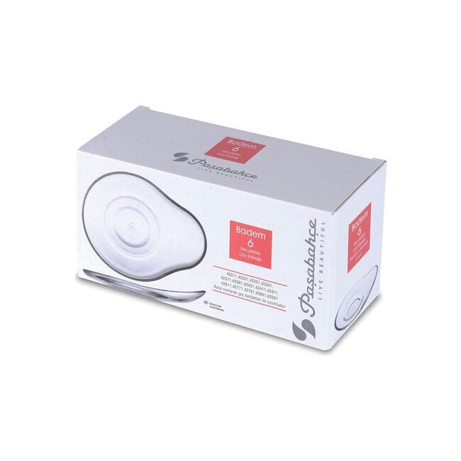 Pasabahce 6 Badem Glass Tea Coasters | 120mm
