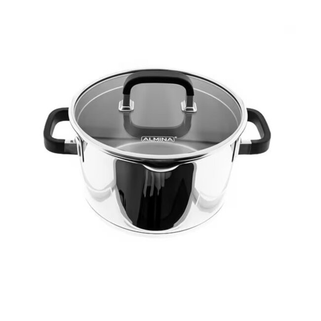 Almina Silicone Cooking Pot with Glass Lid | 22cm - 4.5L