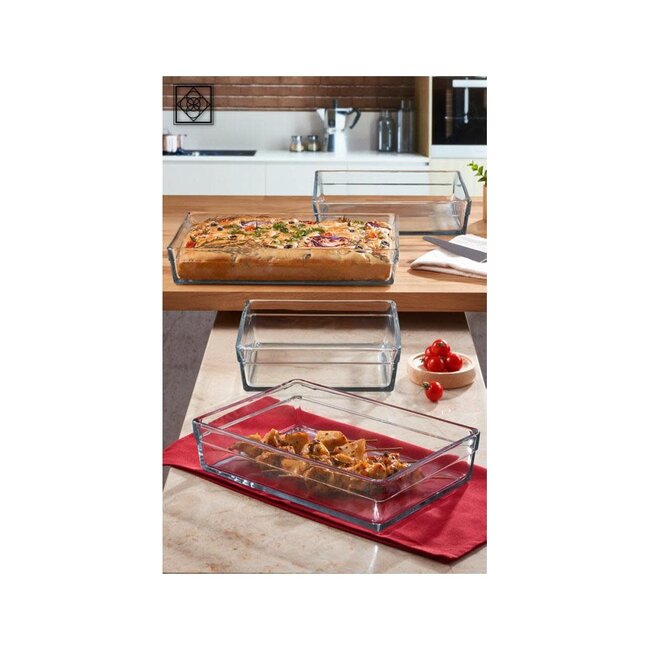 Pasabahce 1 Borcam Rechthoek Glas Ovenschaal | 4300cc