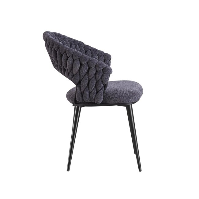 Geldern Wave Dining Chair Woven | Anthracite