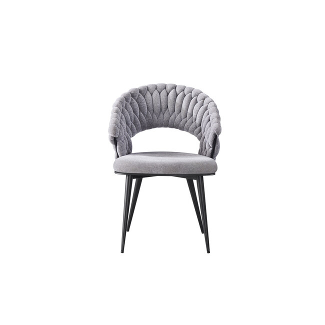 Geldern Wave Dining Chair Woven | Grey