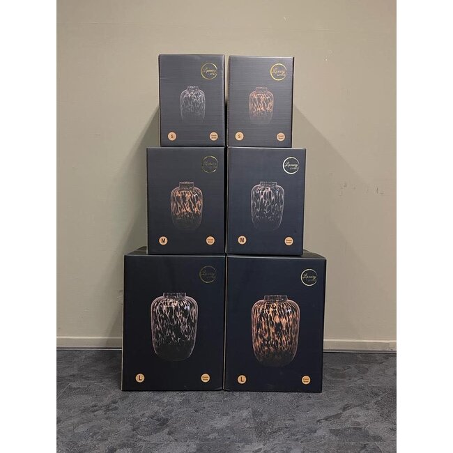 Luxury Living Cheetah Vase Smoke | Large