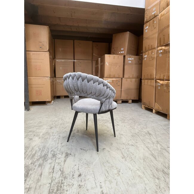 Geldern Eetkamerstoel Wave Gevlochten | Grijs